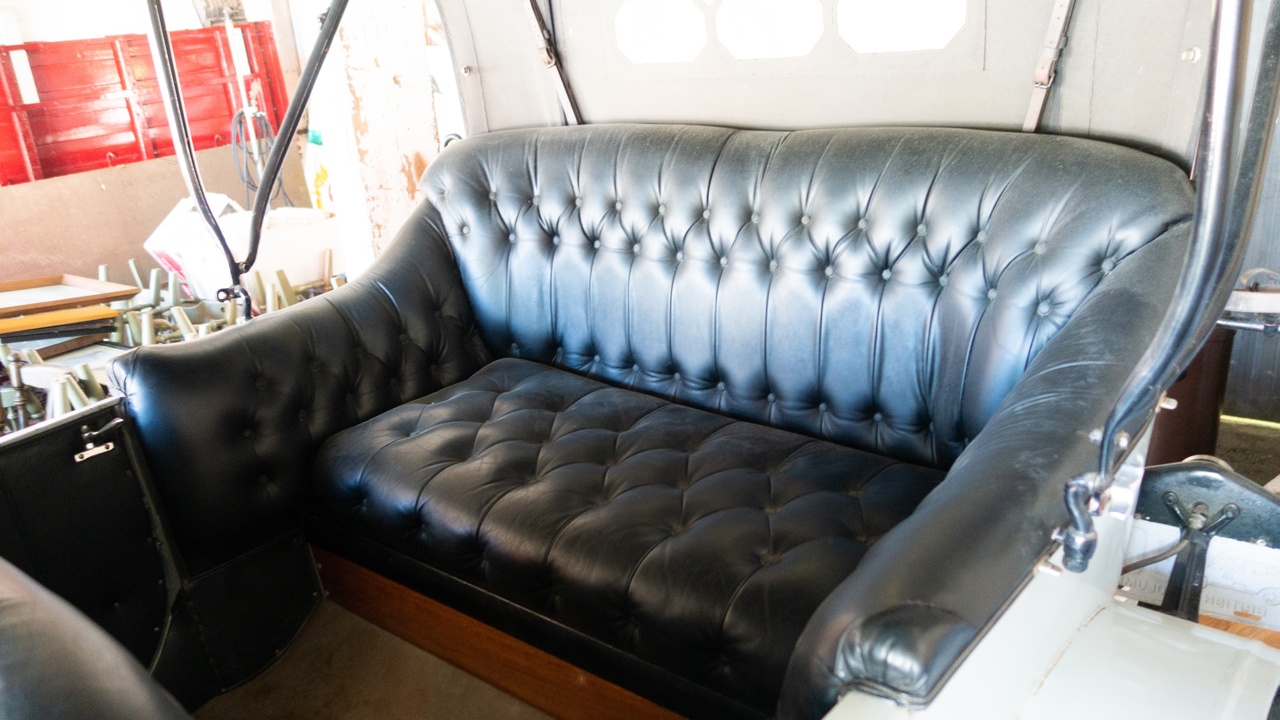 Crisp stitched leather car seats in a premium interior