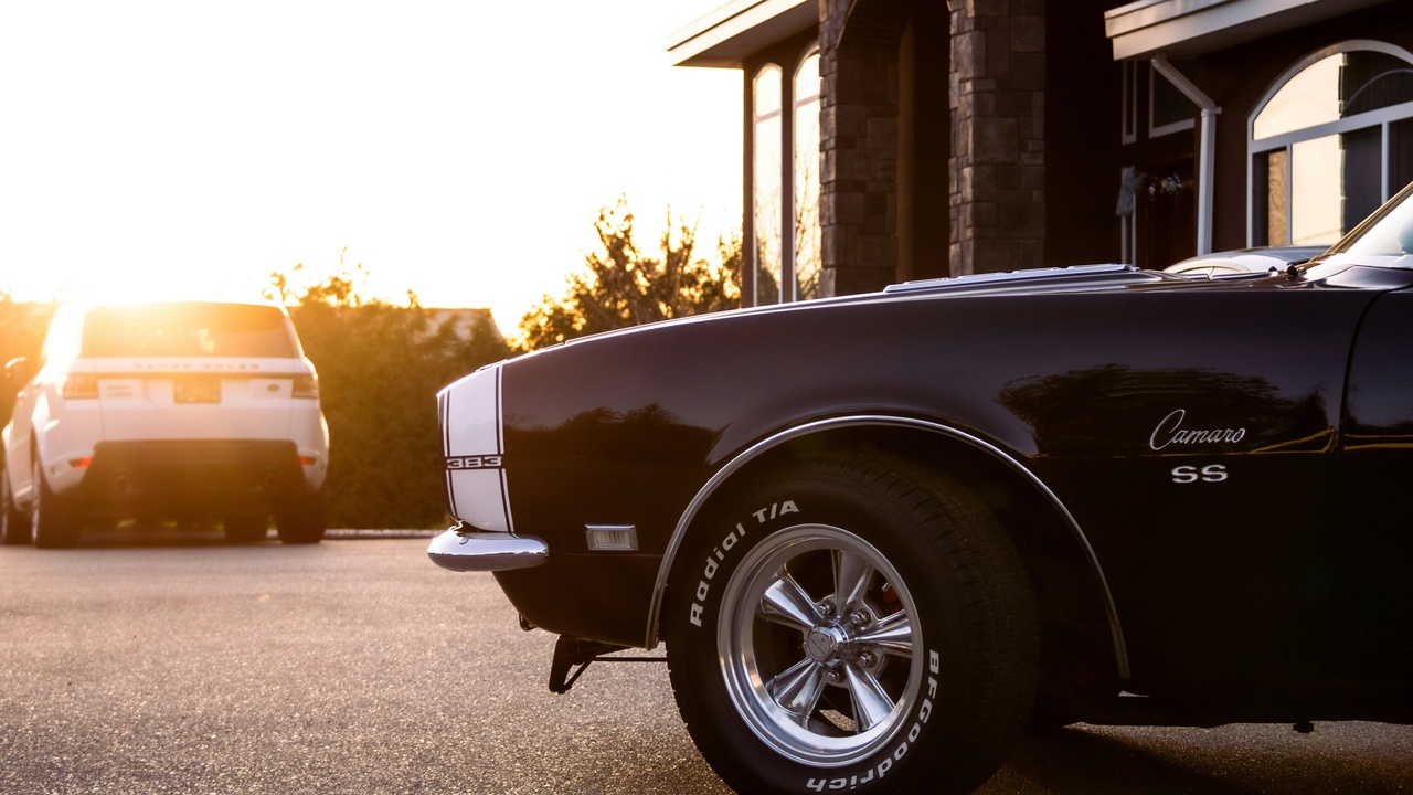 1969 American muscle cars grouped at a show