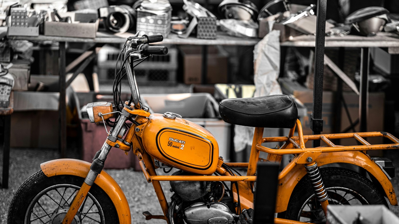 Vintage Moto Guzzi factory and classic Italian motorcycle workshop