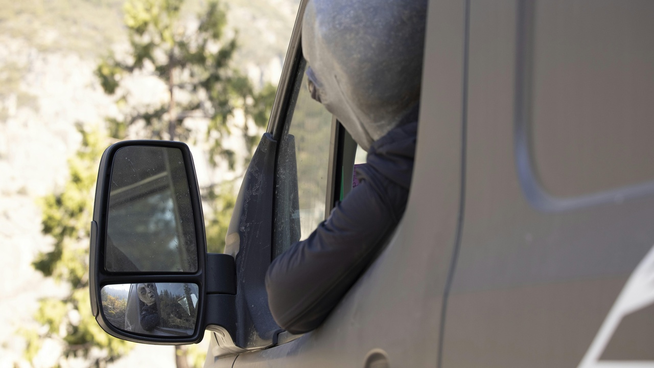 Crew cab second row showing climate vents and USB ports