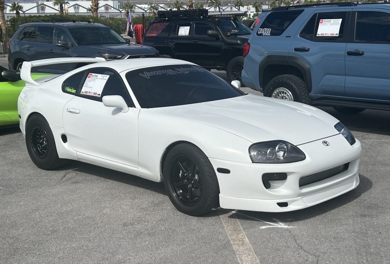 White 1993 Toyota Supra MK4 at a car show in Las Vegas