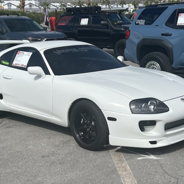 White 1993 Toyota Supra MK4 at a car show in Las Vegas