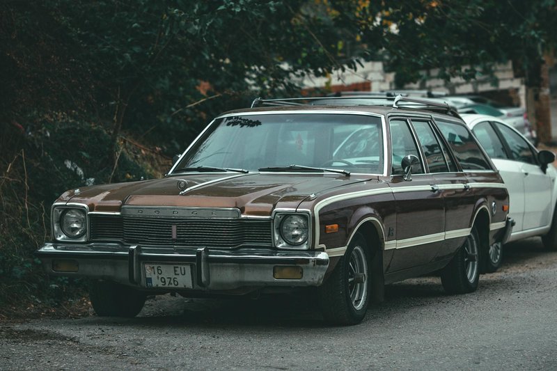 Classic brown Dodge Aspen parked on a street with a nostalgic and timeless feel.