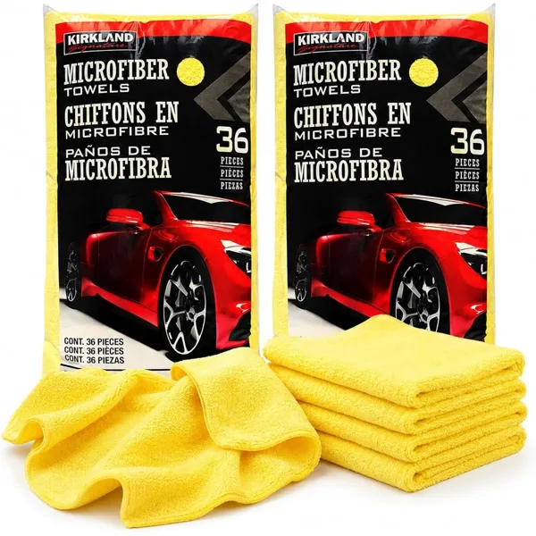 Kirkland Signature yellow ultra high pile microfiber towels